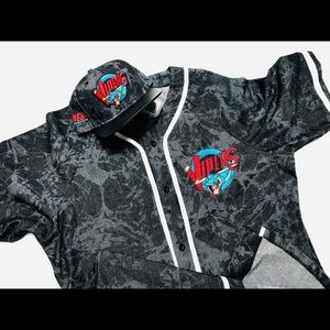 Detroit Vipers Acidwash Baseball Jersey 1 of 1 2XL